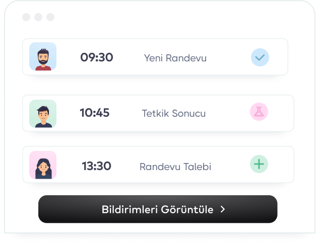 Avtomatlaşdırılmış görüş planlaşdırılmasını göstərən klinika idarəetmə paneli